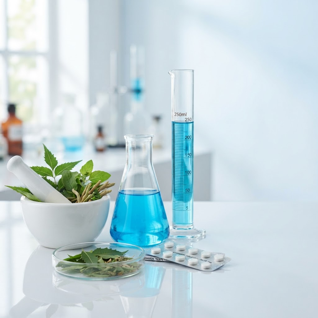 Pharmaceutical and Ayurvedic laboratory setup